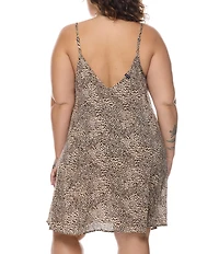 Body Glove Plus Size Nicole Leopard V-Neck Dress Swim Cover-Up