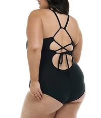 Body Glove Plus Size Smoothies Sandbar Scoop Neck One Piece Swimsuit