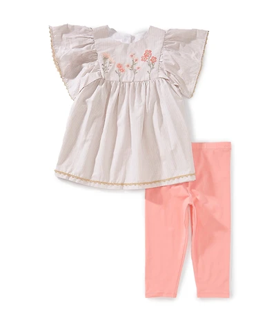 Bonnie Jean Little Girls Oversized Angle Sleeve Garden Kimono Top & Capri Set