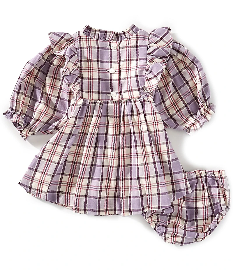 Bonnie Jean Baby Girls 3/4-Sleeve Plaid Fit-And-Flare Dress