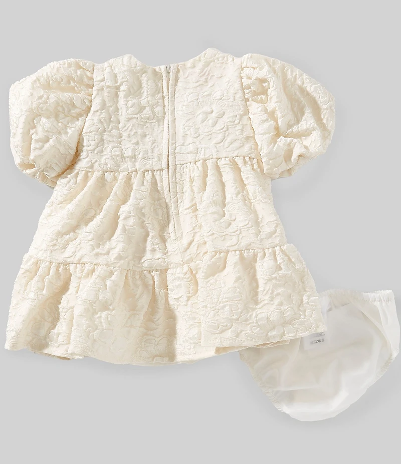 Bonnie Jean Baby Girls Bubble Sleeve Jacquard Fit-And-Flare Dress