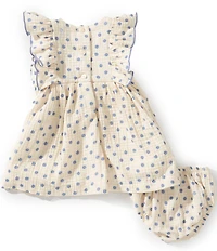 Bonnie Jean Baby Girls Flutter Sleeve Polka Dot Cotton Gauze Dress