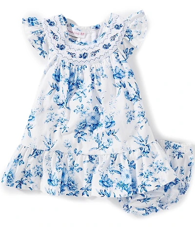 Bonnie Jean Baby Girls Flutter-Sleeve Toile-Print Flounced-Hem Dress