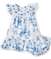 Bonnie Jean Baby Girls Flutter-Sleeve Toile-Print Flounced-Hem Dress