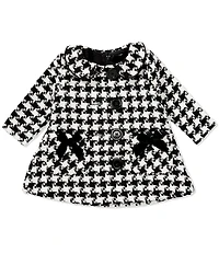 Bonnie Jean Baby Girls Houndstooth Wool-Blend Coat & Short-Sleeve Textured-Knit/Houndstooth-Skirted Two-Piece Set