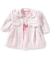 Bonnie Jean Baby Girls Long-Sleeve Boucle Coat & Sleeveless Boucle/Mesh Fit-And-Flare Dress Set