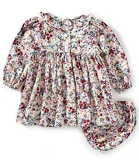Bonnie Jean Baby Girls Long Sleeve Ditsy-Floral Fit-And-Flare Dress