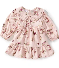 Bonnie Jean Baby Girls Long-Sleeve Floral Crinkle Empire-Waist Dress