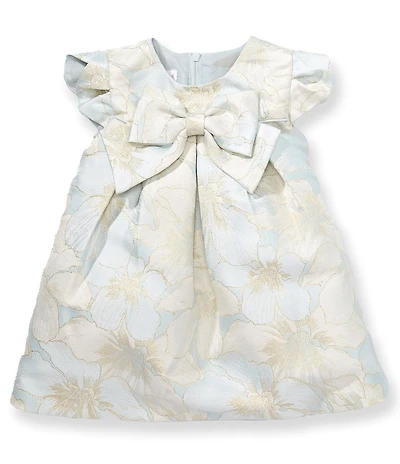 Bonnie Jean Baby Girls Petal Sleeve Floral Jacquard Trapeze Dress