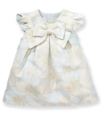 Bonnie Jean Baby Girls Petal Sleeve Floral Jacquard Trapeze Dress