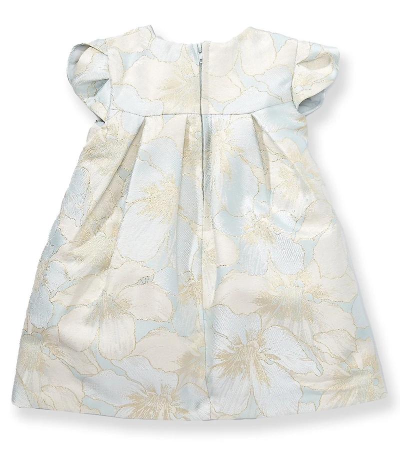 Bonnie Jean Baby Girls Petal Sleeve Floral Jacquard Trapeze Dress