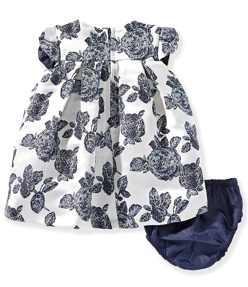 Bonnie Jean Baby Girls Petal-Sleeve Floral Jacquard Trapeze Dress