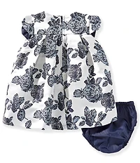Bonnie Jean Baby Girls Petal-Sleeve Floral Jacquard Trapeze Dress