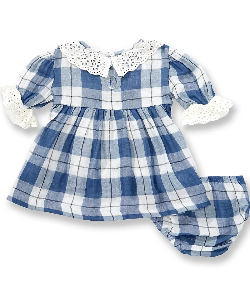 Bonnie Jean Baby Girls Puff Sleeve Plaid Gauze Float Dress