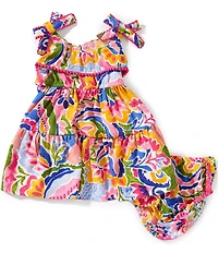 Bonnie Jean Baby Girls Sleeveless Abstract/Floral-Printed Dress