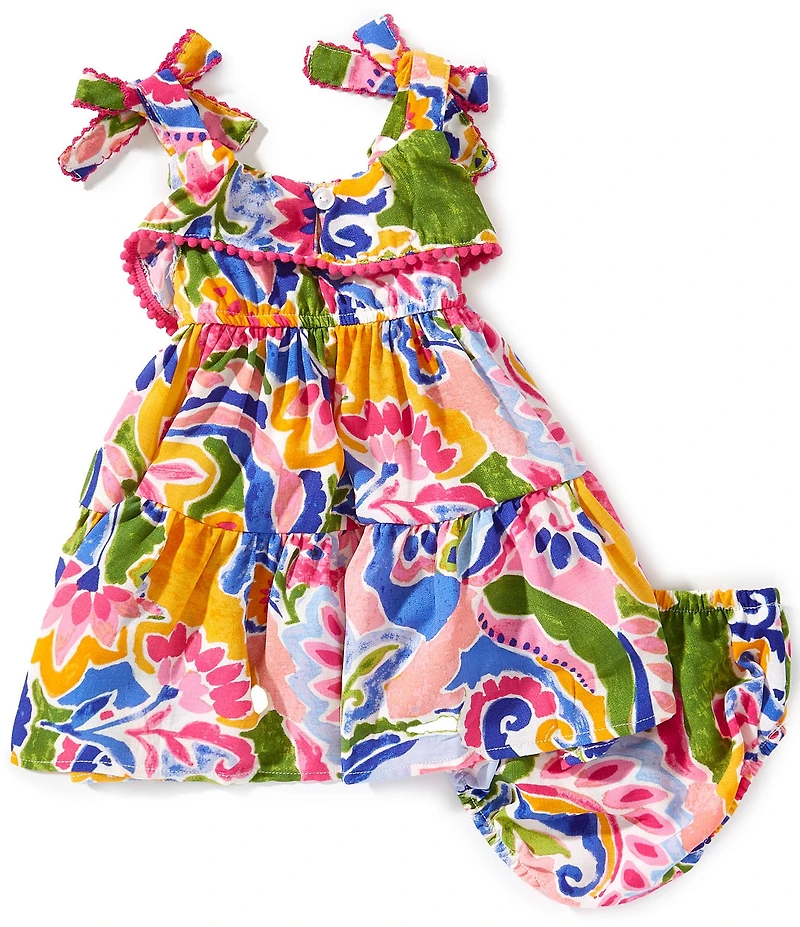 Bonnie Jean Baby Girls Sleeveless Abstract/Floral-Printed Dress