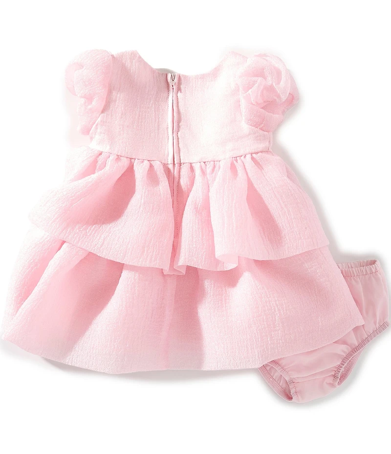 Bonnie Jean Baby Girls Sleeveless Bow-Accented Crinkled Organza Fit-And-Flare Dress