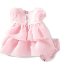 Bonnie Jean Baby Girls Sleeveless Bow-Accented Crinkled Organza Fit-And-Flare Dress