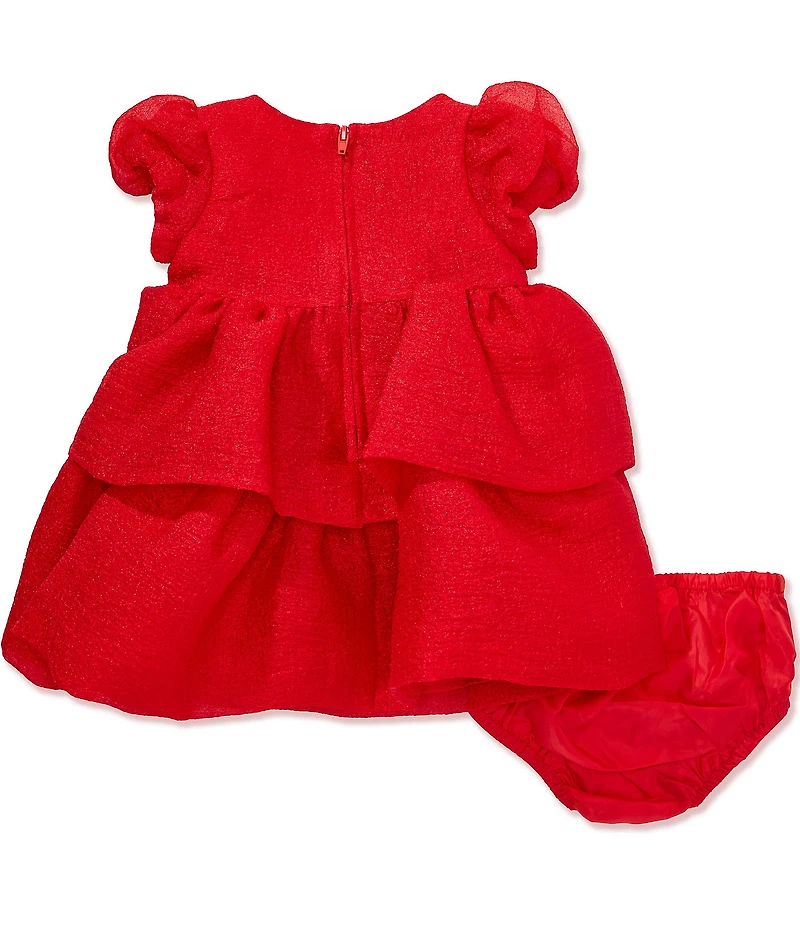Bonnie Jean Baby Girls Sleeveless Bow-Accented Crinkled Organza Fit-And-Flare Dress