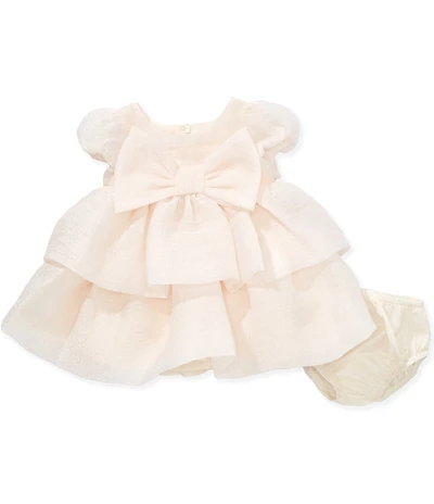 Bonnie Jean Baby Girls Sleeveless Bow-Accented Crinkled Organza Fit-And-Flare Dress