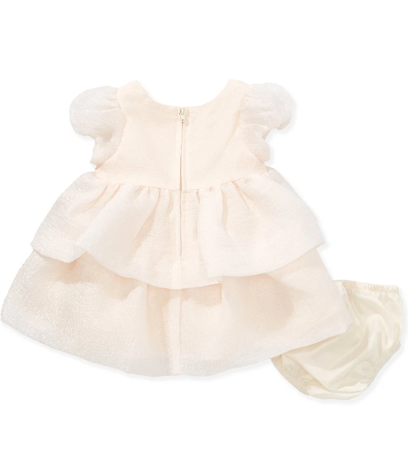 Bonnie Jean Baby Girls Sleeveless Bow-Accented Crinkled Organza Fit-And-Flare Dress