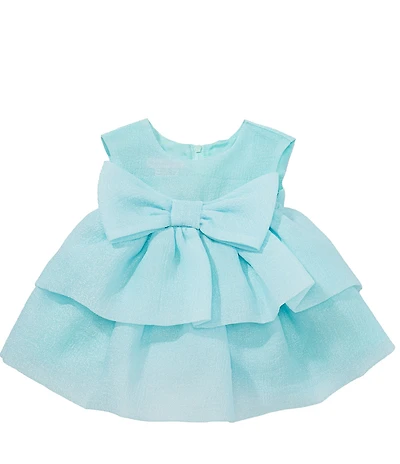 Bonnie Jean Baby Girls Sleeveless Bow-Accented Crinkled Organza Fit-And-Flare Dress