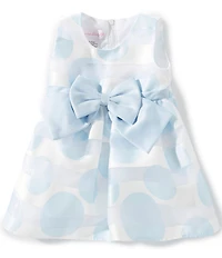 Bonnie Jean Baby Girls Sleeveless Shadow-Stripe/Polka-Dot Burnout Fit-And-Flare Dress