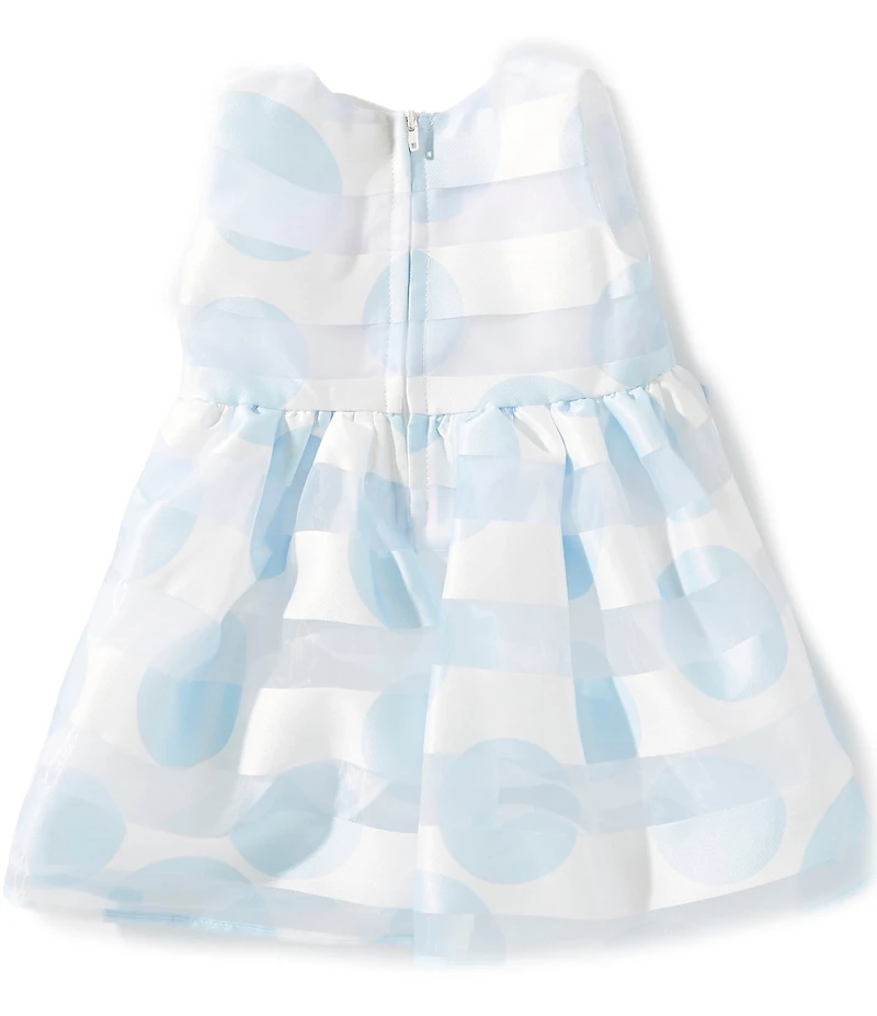 Bonnie Jean Baby Girls Sleeveless Shadow-Stripe/Polka-Dot Burnout Fit-And-Flare Dress