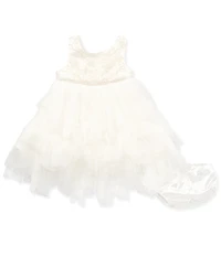 Bonnie Jean Baby Girls Sleeveless Soutache-Emboidered-Bodice/Handkerchief-Hem Mesh Skirted Fit-And-Flare Dress