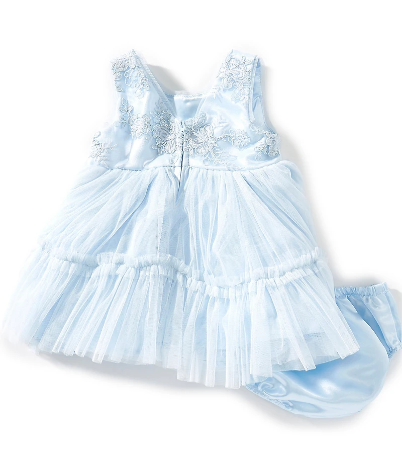 Bonnie Jean Baby Girls Sleeveless Tonal-Sequin-Embellished Floral-Embroidered-Bodice/Mesh-Skirted Ballerina Dress