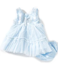 Bonnie Jean Baby Girls Sleeveless Tonal-Sequin-Embellished Floral-Embroidered-Bodice/Mesh-Skirted Ballerina Dress
