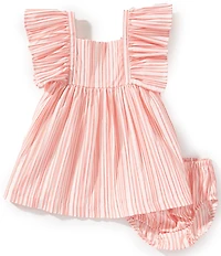 Bonnie Jean Baby Girls Striped Flutter Sleeve Dress