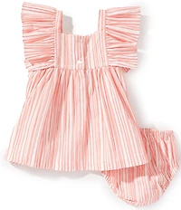 Bonnie Jean Baby Girls Striped Flutter Sleeve Dress