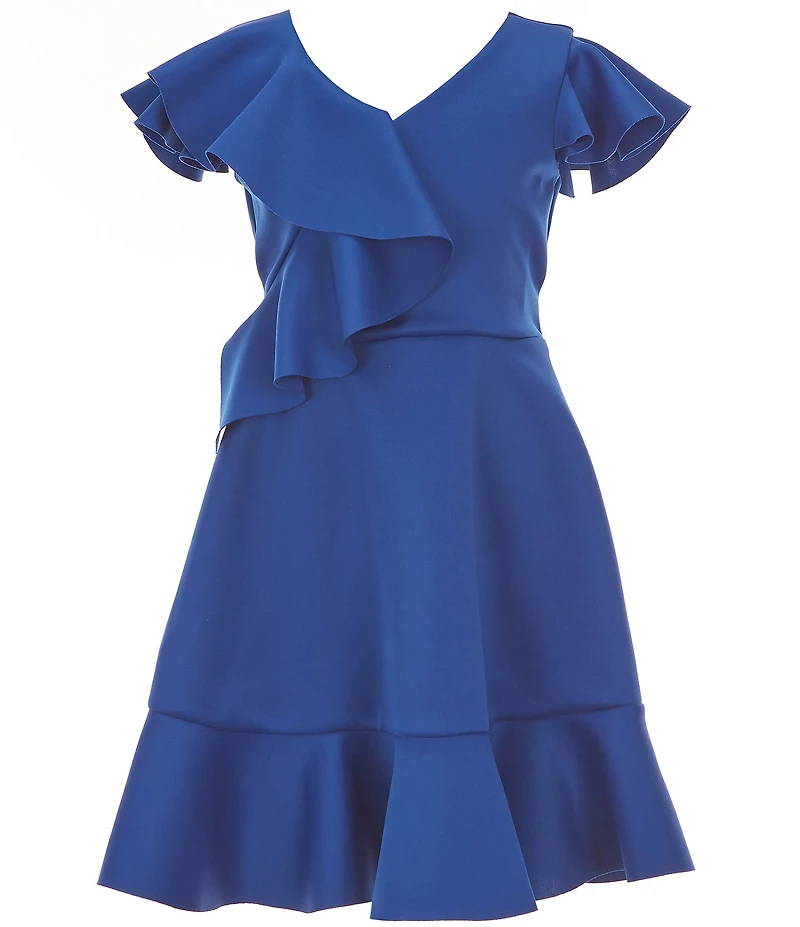 Bonnie Jean Big Girls Flutter-Sleeve Fit & Flare Dress