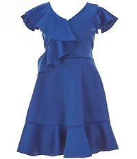 Bonnie Jean Big Girls Flutter-Sleeve Fit & Flare Dress