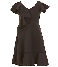 Bonnie Jean Big Girls Flutter-Sleeve Fit & Flare Dress