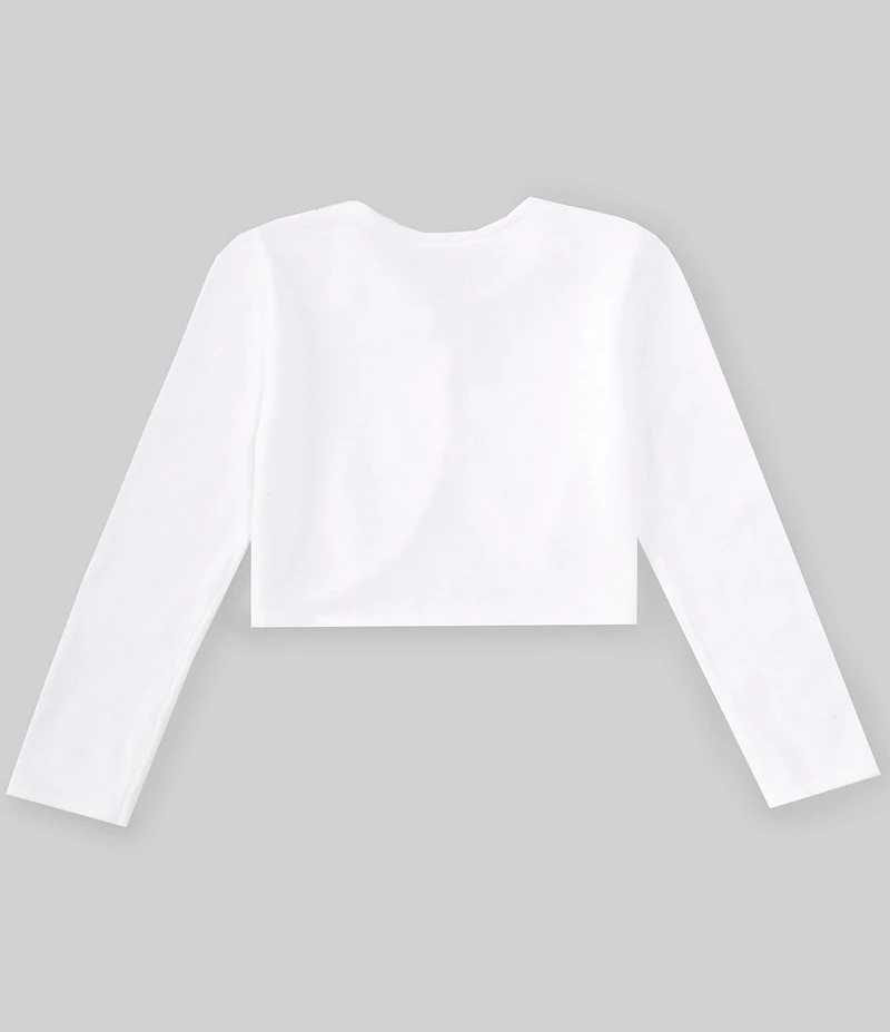 Bonnie Jean Big Girls Long Sleeve Rosette-Appliqued Cardigan