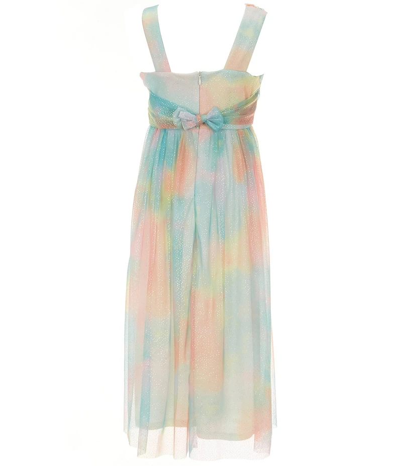 Bonnie Jean Big Girls One-Shouder Rainbow-Glitter-Mesh Ballgown