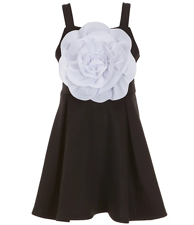Bonnie Jean Big Girls Sculpted Flower Scuba Skater Dress