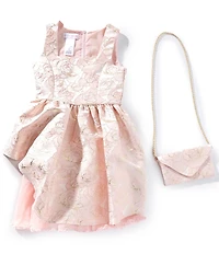 Bonnie Jean Big Girls Sleeveless Patterned Jacquard Fit & Flare Dress