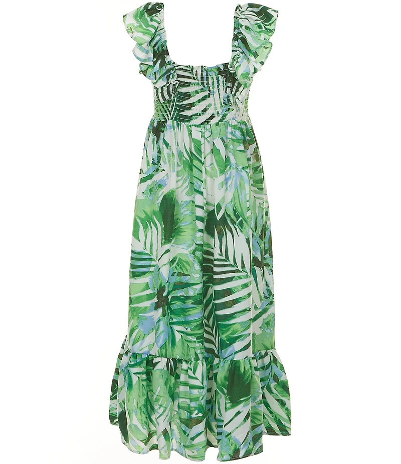 Bonnie Jean Big Girls Sleeveless Tropical-Printed Long Dress