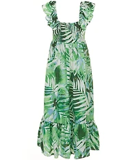 Bonnie Jean Big Girls Sleeveless Tropical-Printed Long Dress