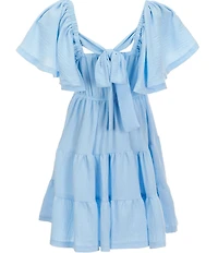 Bonnie Jean Big Girls Butterfly Sleeve Fit-And-Flare Tiered Dress