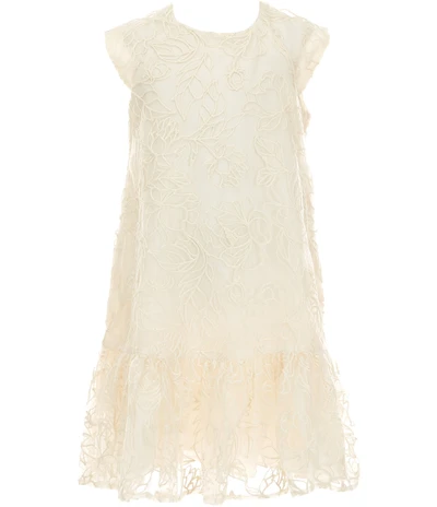 Bonnie Jean Big Girls Cap-Sleeve Embroidered Drop-Waist Dress