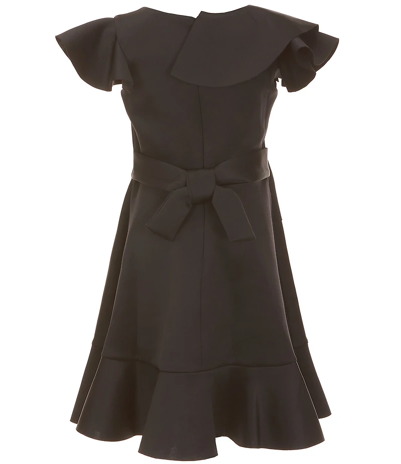 Bonnie Jean Big Girls Flutter Sleeve Cascading Ruffle Dress