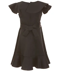 Bonnie Jean Big Girls Flutter Sleeve Cascading Ruffle Dress