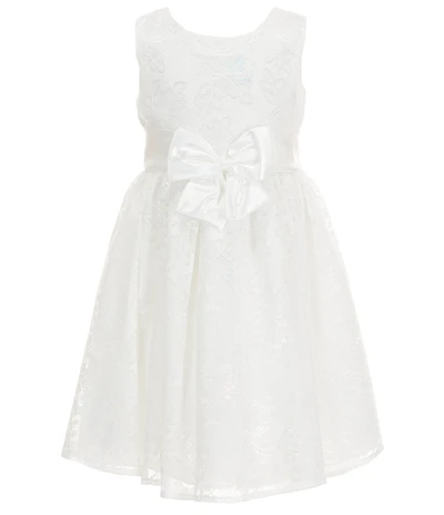 Bonnie Jean Big Girls Sleeveless Lace Bow Waist Pleated Dress