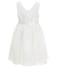 Bonnie Jean Big Girls Sleeveless Lace Bow Waist Pleated Dress
