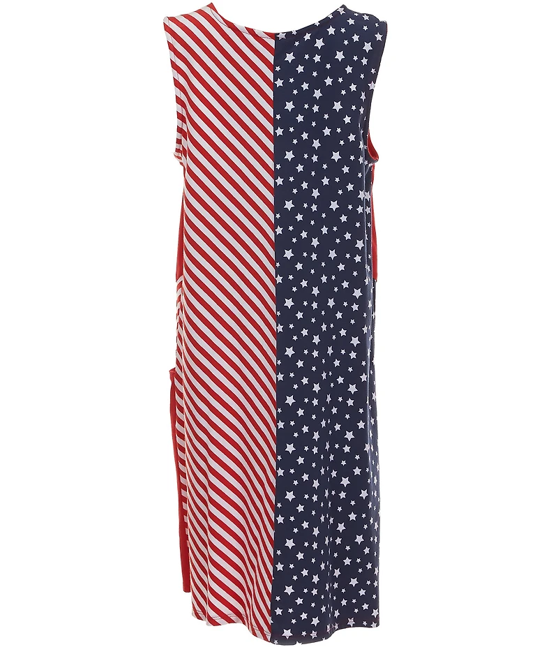 Bonnie Jean Big Girls Plus Size Americana Stars & Stripes Shift Dress