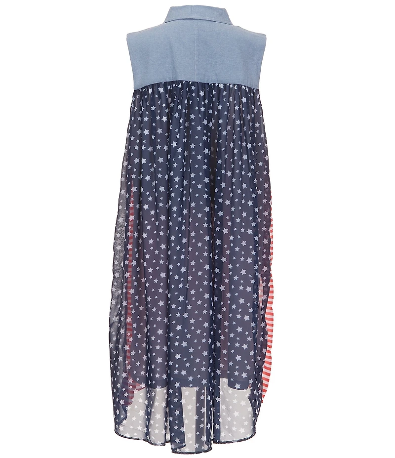 Bonnie Jean Big Girls Plus Size Americana Stars & Stripes Shirt Dress